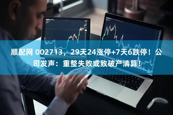 顺配网 002713，29天24涨停+7天6跌停！公司发声：重整失败或致破产清算！